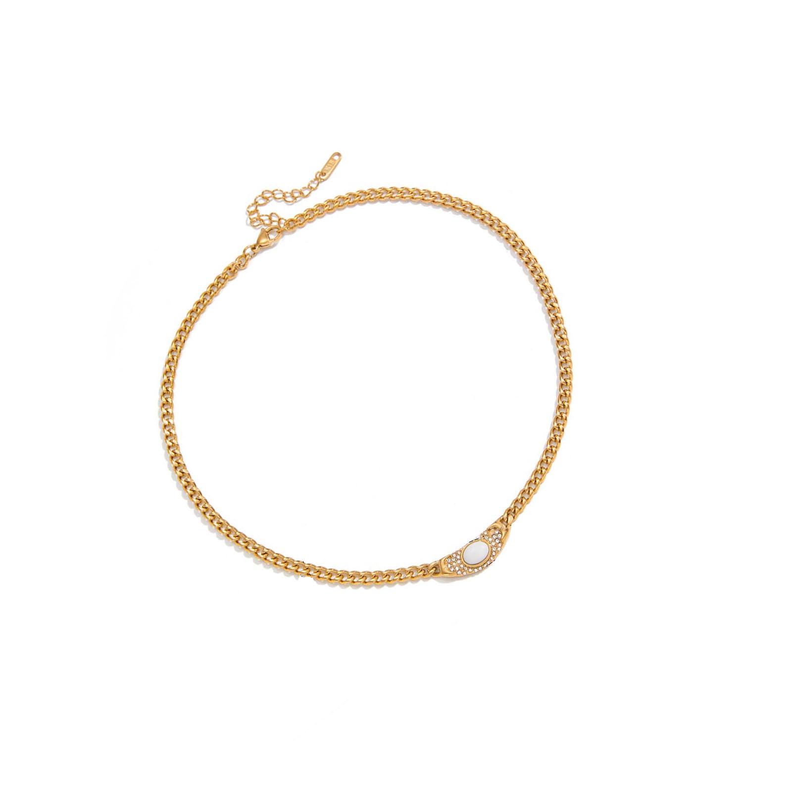 Maxtonser Simple Sparkling Zirconia Pendant Necklace Stylish Stainless Steel Chain Lightweight Design Versatile For All Occasions