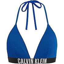Calvin Klein Donna Top Bikini a Triangolo Imbottitura Estraibile, Blu (Patch of Blue), L