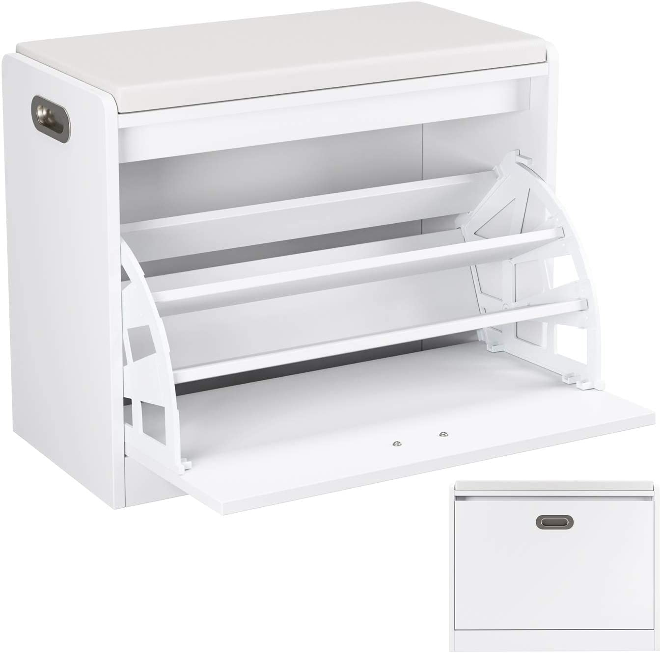Banc à chaussures meuble de rangement étagère coffre siège couloir
