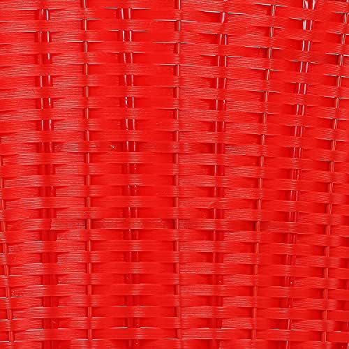Large 60cm Round Rattan Wicker Tree Skirt Stand - Xmas Stand Cover | Long Lasting Traditional Decor | Perfect Decoration | Folds Flat For Easy Storage | Perfect For Indoor Outdoor Decoration - Red