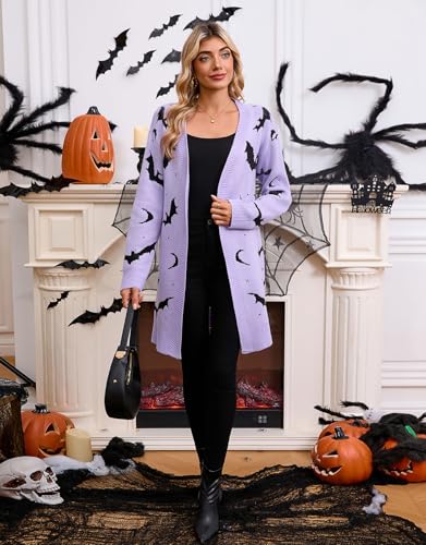 Image of Alsol Lamesa Women's Long Sleeve Heart Cardigan Sweaters V Neck Open Front Knit Coat