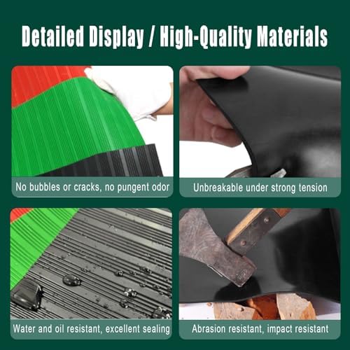 Insulating Rubber Floor Mats 3MM - Electric Shock Protection for Electricians, Substation Distribution Room, Durable Green-Tm, 1x1m (3.3x3.3ft), Safety Equipment
