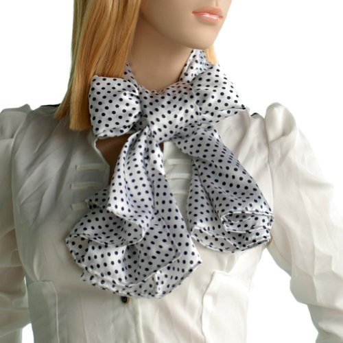 Brando White Background Small Cute Black Dot Design Soft Scarf3