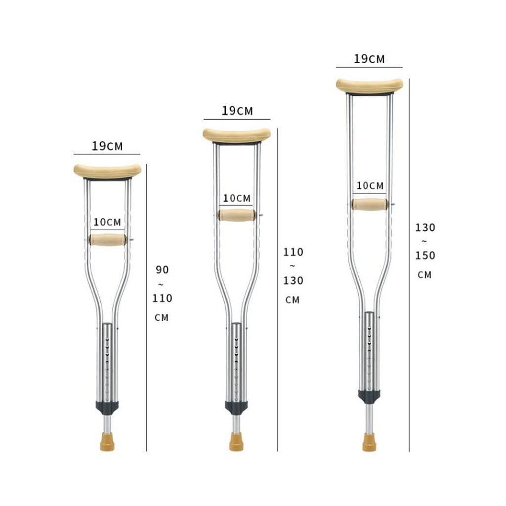 Muletas Dobles de bastón, muletas for Axilas, muletas for fracturas, muletas Antideslizantes for Ancianos y jóvenes, muletas de rehabilitación de Ocho Bastones (Size : 92-112cm)