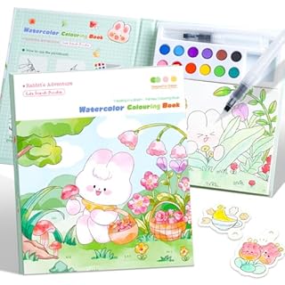 gesboole Paint with Water Coloring Books for Kids Ages 3-5, 4-8 – Cute Coloring Book for Teens,Arts and Crafts for Kids Ages 3 4 5 6 7 8+, Birthday Gift Toys for Girls Boys,Travel Toys -Rabbit