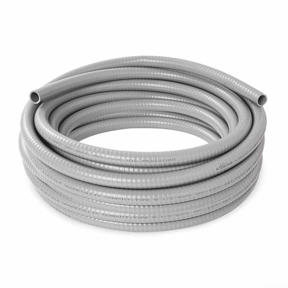 Kit conduit électrique flexible FACAIIO étanche en PVC gris 7,6m pour sécuriser vos câbles