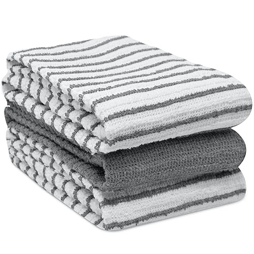 Towelogy Kitchen Tea Towels Set Of 3 Cotton, 40 x 60 cm Super Soft & Quick Drying Dish Cloths