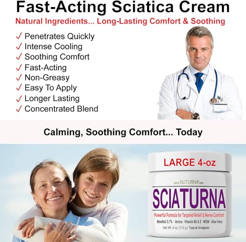 Sciatica Nerve Cream - Maximum Strength Comfort Cream for Feet, Hands, Legs, Toes, Back - Natural Ultra Strength Arnica, MSM, Menthol, Soothing Comfort, Large 4 Oz - Image 3