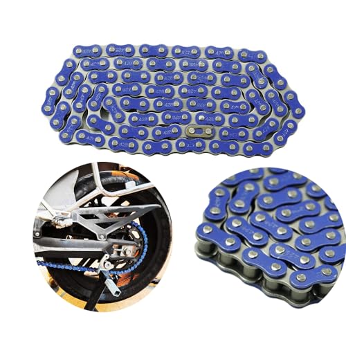 Dreammotion - Dreammotion Motocross Transmission Roller Chain Master Link 420/428 108L For SSR TaoTao Coolster Apollo Baja Kazuma ATV Pit Dirt Bike (Blue, 420)