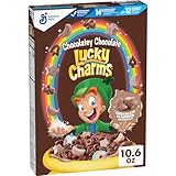 Lucky Charms Chocolatey Chocolate Cereal with Marshmallows, Kids Breakfast Cereal, Made with Whole Grain, 10.6 oz