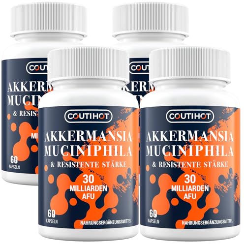 Akkermansia Muciniphila 30 Billones AFU | Con Almidón Resistente | Sin OGM y Sin Gluten para Mujeres y Hombres | 240 Cápsulas