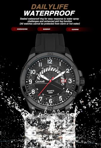 Image of Waterproof Watch Analog Military Stylish Durable Timepiece for Men Boy Sports Wrist Quartz Watches,Silicone Strap