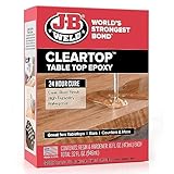 J-B Weld Tabletop Epoxy Resin, 32oz Kit, Cures Clear, Fast Cure Time, Minimal Bubbling, Scratch & Water Resistant