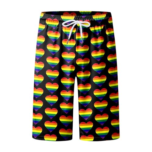 Pride Shorts for Men Drawstring Elastic Waist Rainbow LGBTQ Swim Trunks Quick Dry Beach Shorts Pocketed Gay Swimwear4