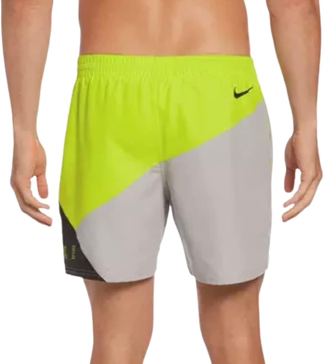 Nike Men's Standard Solid Lap 7" Volley Short Swim Trunk Small Volt/Black