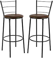 Kit 2 Banquetas Alta Banco Bistro Desmontavel Preto Balcao Cozinha Área Gourmet 90cm Altura (VERMELHO) (MARROM)