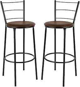 Kit 2 Banquetas Alta Banco Bistro Desmontavel Preto Balcao Cozinha Área Gourmet 90cm Altura (VERMELHO) (MARROM)
