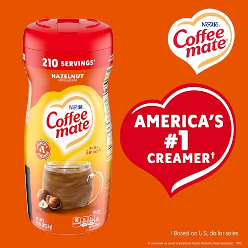 Nestle Coffee mate Coffee Creamer, Hazelnut, Non Dairy Powder Creamer, 15 oz Canister (Pack of 12) - image 7