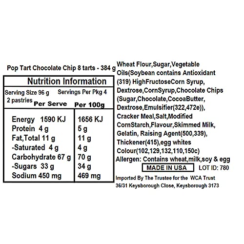 Pop Tarts Frosted Chocolate Chip, 384 g