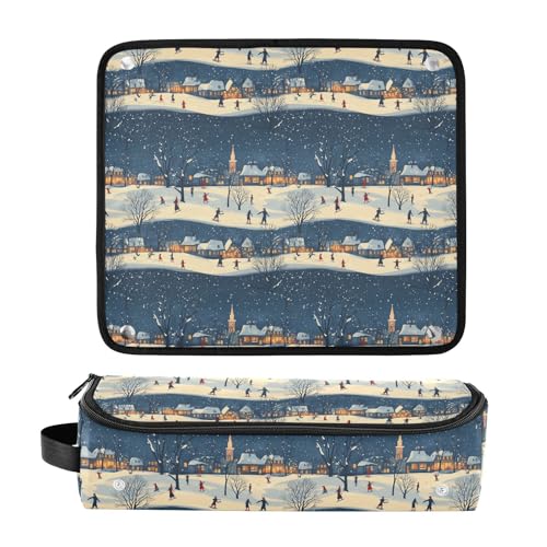 Bolsa de viaje resistente al calor Night with Happy Marble para herramientas de cabello como planchas y rizadores, organizador portátil miniatura 3