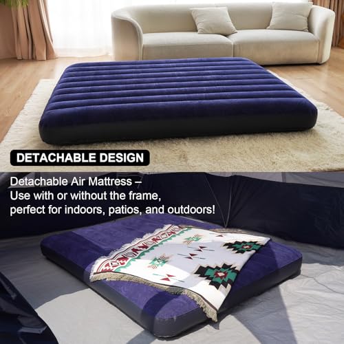 Image of KAMPKEEPER Camping Cot,Camping Cots for Adults,Folding Camping Cot with Inflatable Air Mattress and Carry Bag,for Outdoor Travel Camp Beach Vacation (not Included The Airpump)