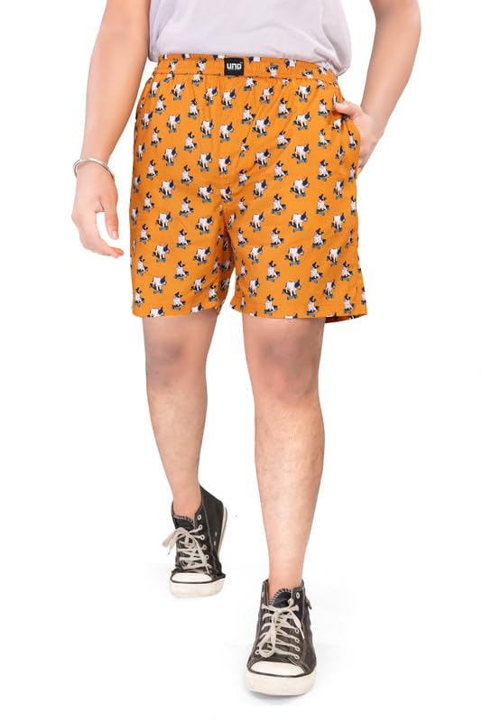 Image of UNOseven Shorts for Boys - 100% Cotton Printed with Side Pockets - Available from Size 7 Years to XL