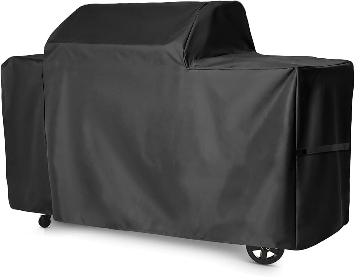 Grill Cover for Traeger Grills BAC776 Woodridge Pro & Woodridge Elite Wood Pellet Smoker, 600D Heavy Duty Waterproof Full-Length All Weather Grill Cover TFB97JLH Accessory