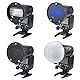 INSSTRO INSSTRO Blitzdiffusor für Speedlite, Blitzzubehör-Set mit Kuppeldiffusor, Wabengitter, Farbgelen, Universal-Montageadapter für Canon, Nikon, Sony, Godox, Neewer, YONGNUO Speedlight