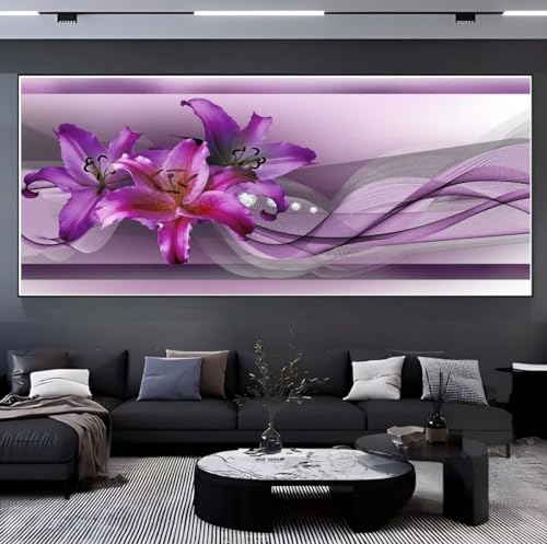 Diamond Painting Adulte Fleur Mauve : offrez un kit complet de loisir créatif grand format