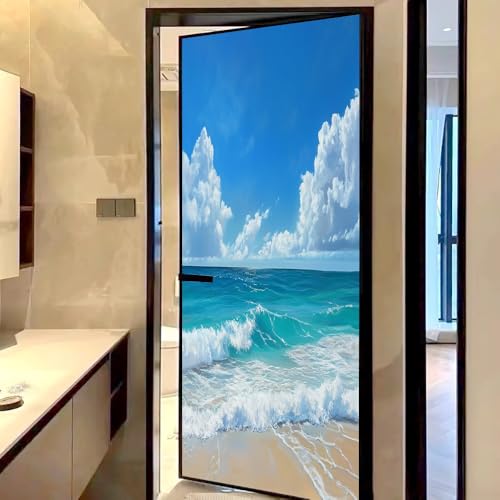 Vinilo adhesivo ventana privacidad océano acuarela 15.7x23.6 in miniatura 5