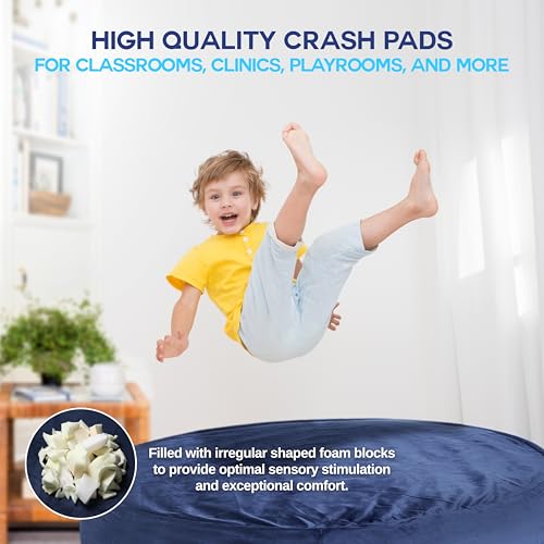 Homewell 3 x 4 Ft Crash Pad – Soft Velvet Cover Sensory Crash Pad for Kids with Durable Shock-Absorbing Foam, Machine Washable Cover, Ultimate Comfort and Safety for Kids, Adults and Pets (Blue) - Image 4