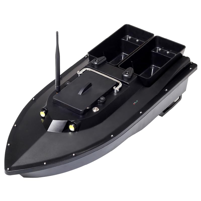 Fishing Bait Speedboat 70cm/27.6in 500m/1640ft Anti-Interference 2.4G Signal Control Distance 3kg/6.6lb Load Capacity GPS and 350m/1150ft Fish Finder Detective Range