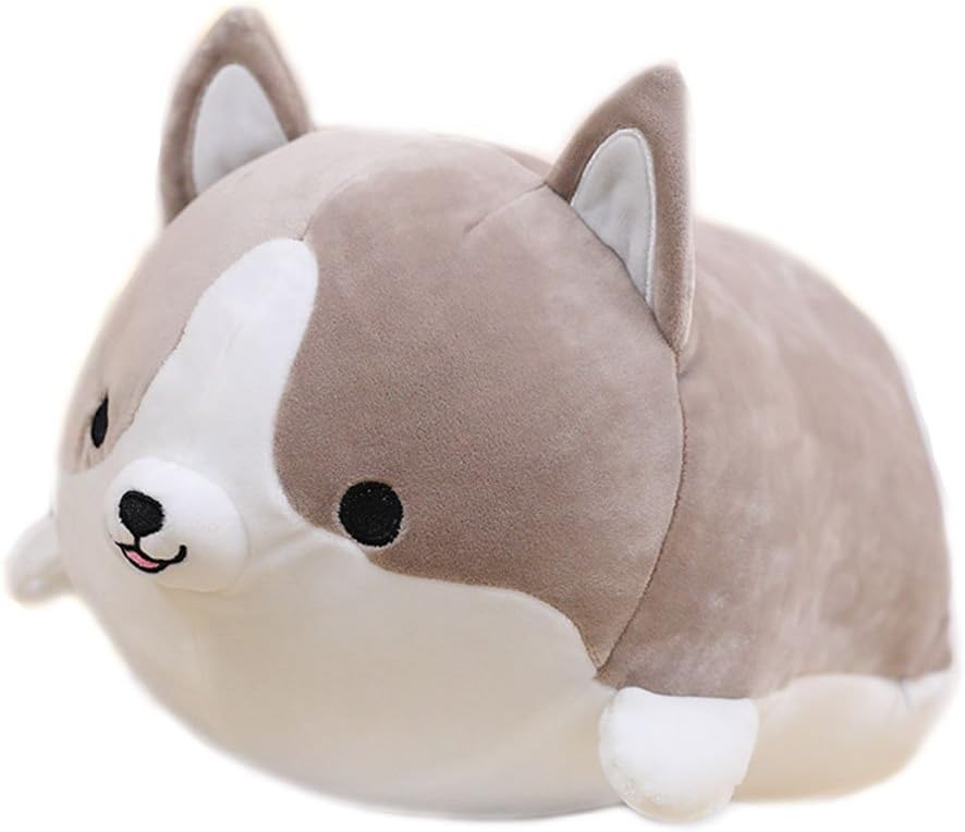 MathewArt Corgi Soft Plush Throw Pillow Lifelike Animal Pillows Plush Toy
