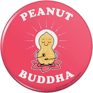 Peanut Buddha Butter Funny Humor Pinback Button Pin