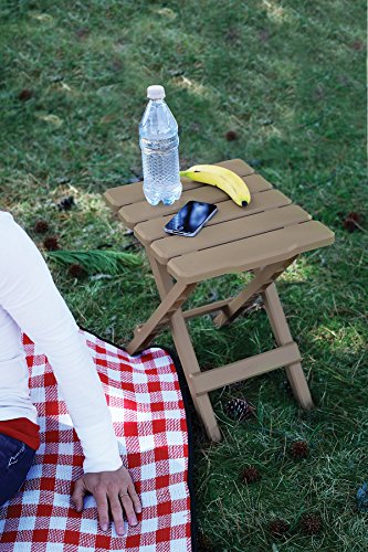 Camco 21045 Small Quick-Folding Adirondack Table, Plastic, Taupe #TOP1