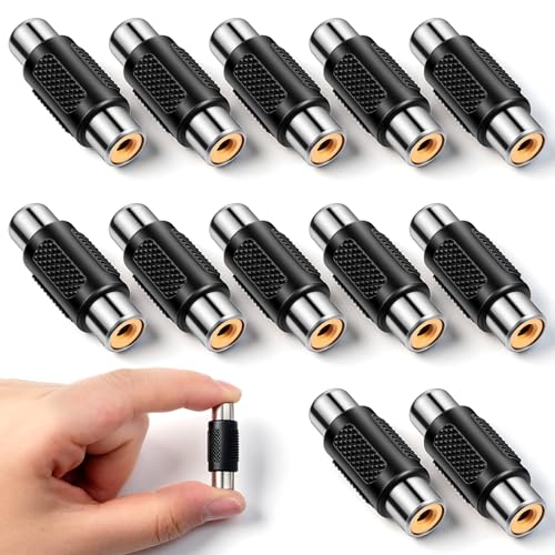 RCA Female to Female Coupler 12-Pack RCA Adapter for Audio Extension Phono Theater Speaker Amplifier