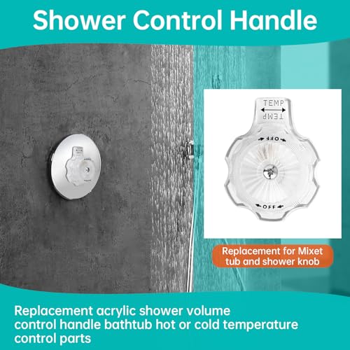 Apopip MXT11 Volume and Temperature Control Faucet Replacement Handles for Mixet Single Handle tub and Shower Faucet Applications