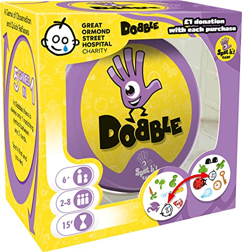 Asmodee | Dobble (Great Ormond Street Hospital Edition) | Card Game | Ages 6+ | 2-8 Players | 15 Minutes Playing Time