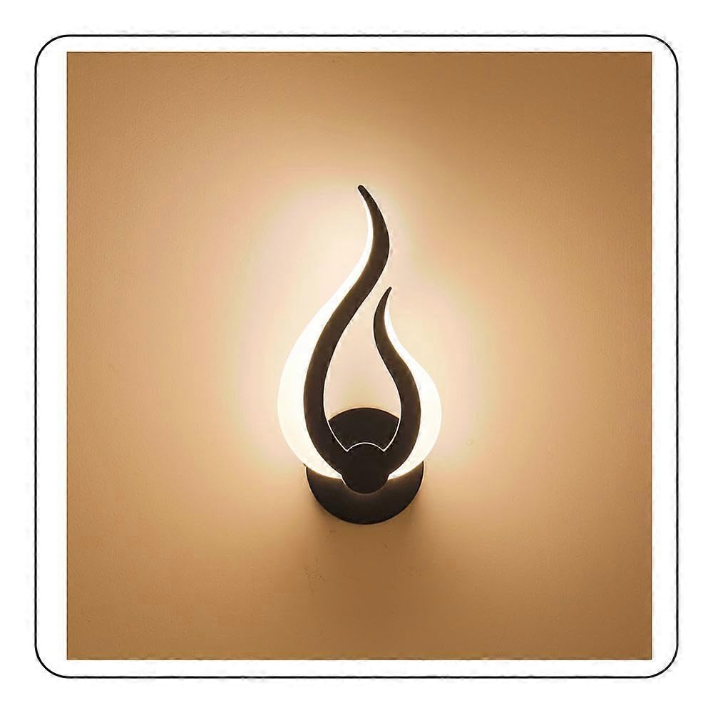 Joyhappst Image Color Led Holy Fire Wall Light Dimmable Hallway Wall Light - 12W Black Left Handed 2.4G Remote Control Mobile App