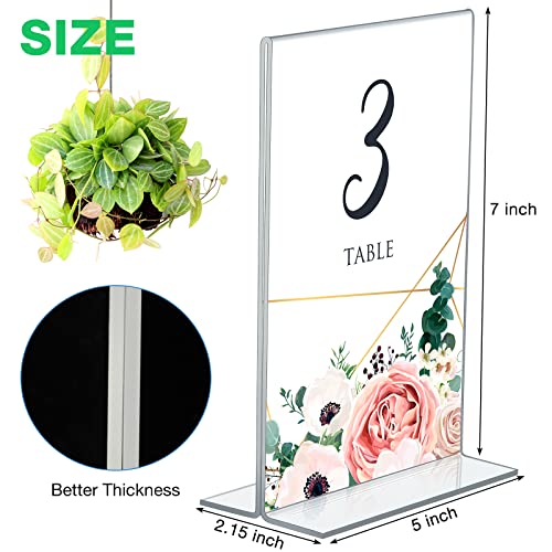 24 Pack Acrylic Clear Plastic Poster Menu Sign Holder Double Sided T Shape Table Top Display Stand Acrylic Frame For Wedding Home Office Restaurant Hotel(5 X 7 Inch) #TOP2