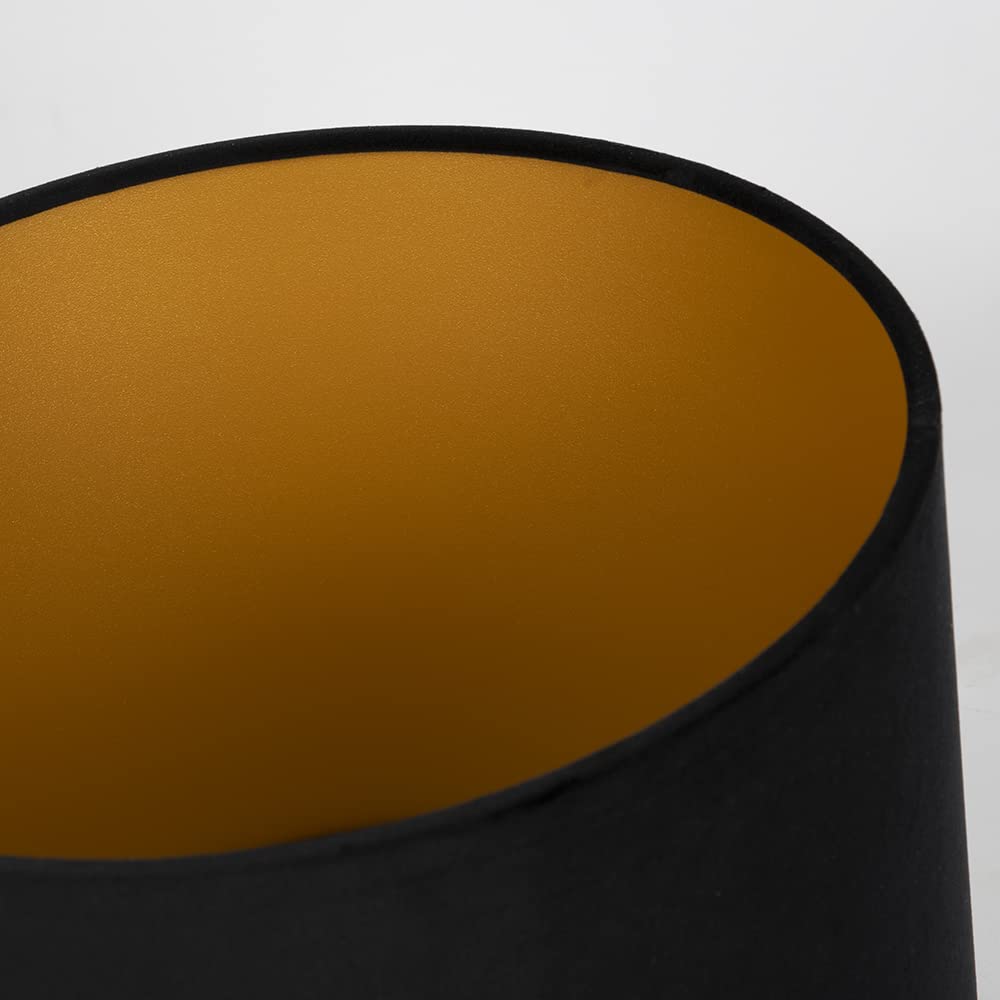 Uniqq Abat-jour velours noir Ø 30 cm - 20 cm de haut