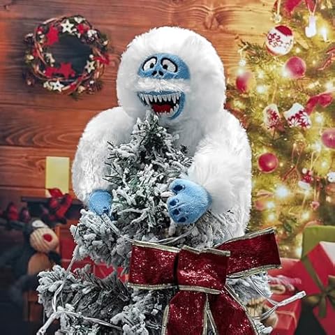 Plush Snow Monster Christmas Tree Topper Cover