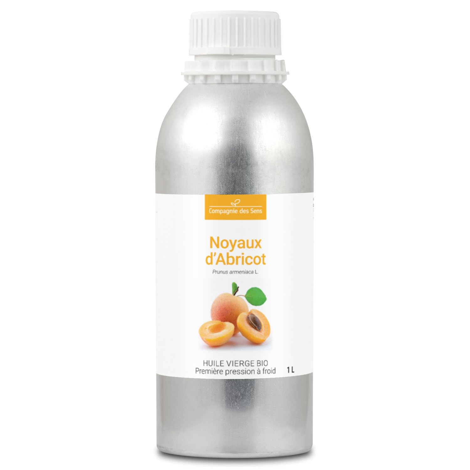 Noyaux d'Abricot - Huile Végétale Vierge BIO - Flacon en verre - Première pression à froid - 1L Alu