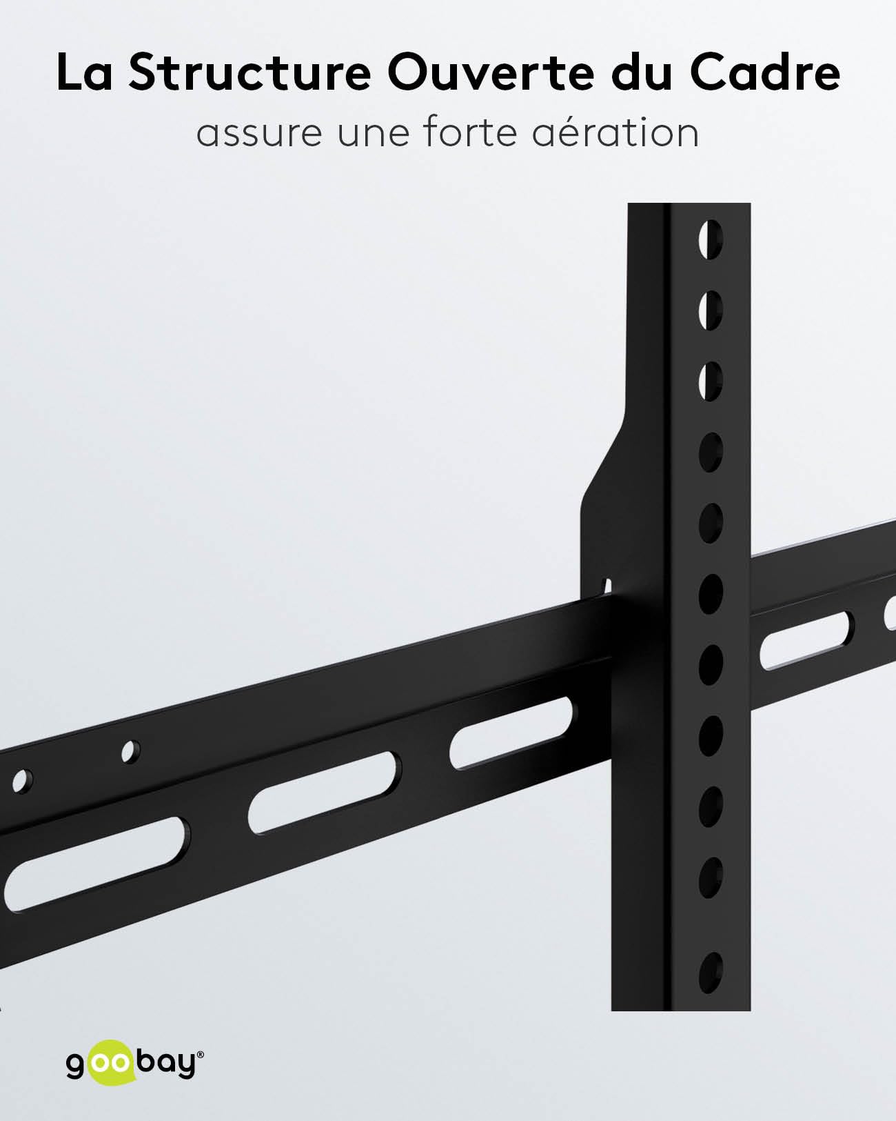 goobay Support TV Mural Fixe 43-100 Pouces Ultra-Plat 29 mm VESA 600x400 Jusqu'à 70 kg - Basic FIXED XL - 49742