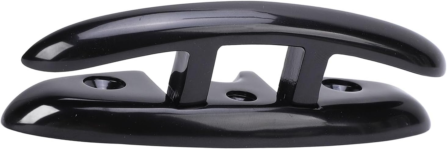 5in Boat Folding Cleat Heavy Duty Black Stainless Steel Marine Dock Cleat for Yachts Speedboats Fishing Boats