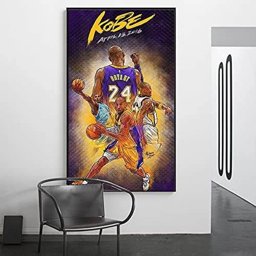 123 Life Kobe Poster Kobe Bryant Canvas Wall Art Basketball Wall Decor Sport Art Room Decor Home Decor Gifts for Boyfriend Father Unframed (30x53cm/12x20inch)
