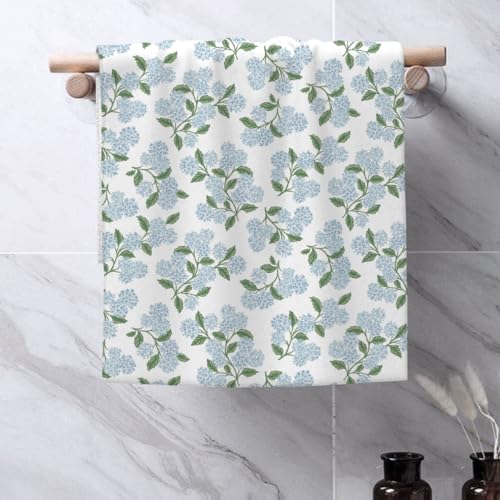 Sorktse Blue Hydrangea Floral Kitchen Towels Vintage Spring Floral Dish Towel 16×24 Inch Soft Absorbent Summer Flowers Hand Cloths for Kitchen Drying Decore Set of 2 — view 5