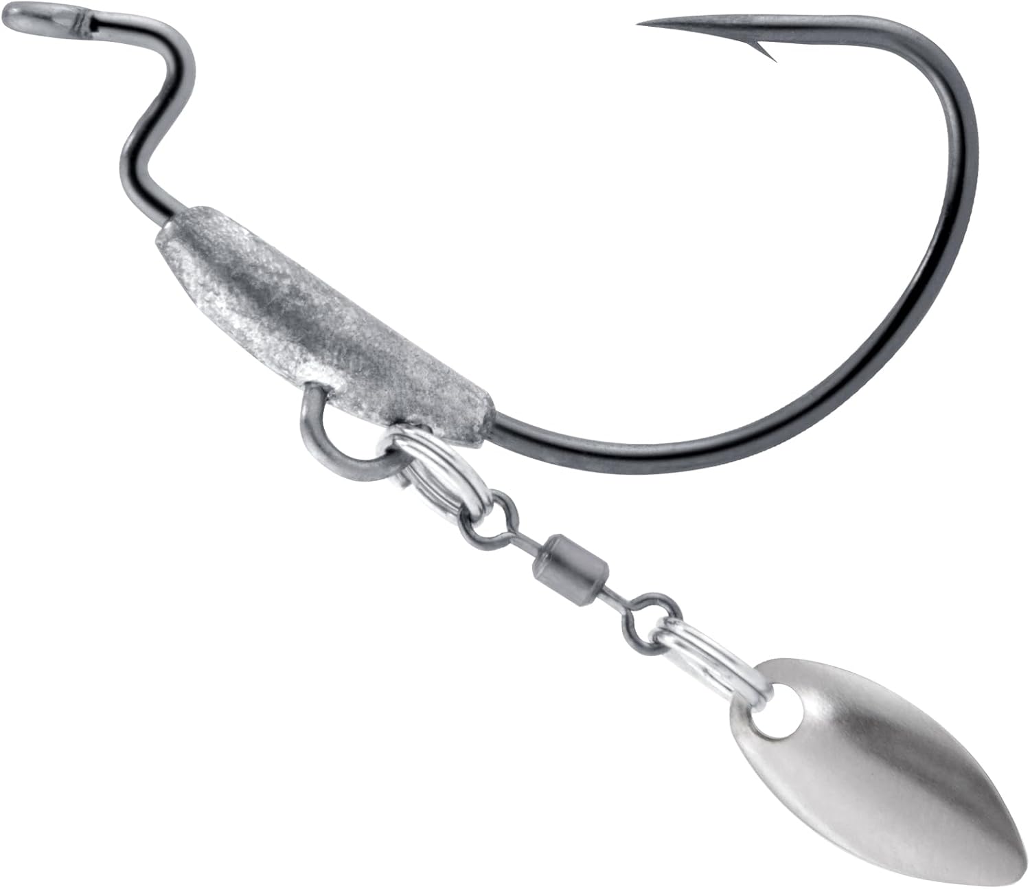 Dr.Fish 20 Pack Weighted Swimbait Hooks, Bladed EWG Hooks for Bass Fishing, Extra Wide Gap Worm Underspin Freshwater Weedless
