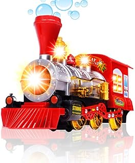 CifToys Bubble Blowing Toy Train - Battery Powered Steam Bubbles Locomotive Engine Car
