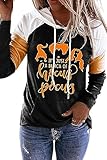 Susongeth Halloween Hocus Pocus Kangaroo Pocket Hoodie Women Funny Sanderson Sister Graphic Long Sleeve Shirt Gift Pullover Top（Black-C，XL